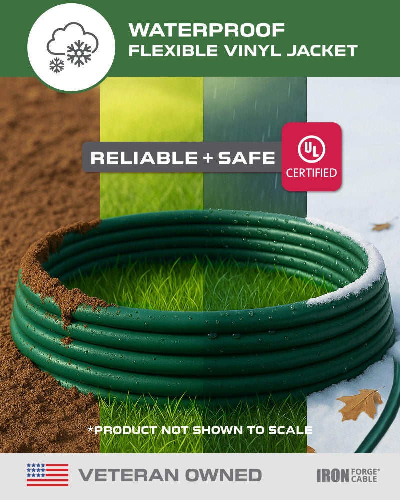 Iron Forge Cable 2 Pack Weatherproof 10 Ft Outdoor Extension Cord - 16/3 SJTW Heavy Duty Green Extension Cord 3 Prong - 13 Amp Exterior Power Cable - Image 2